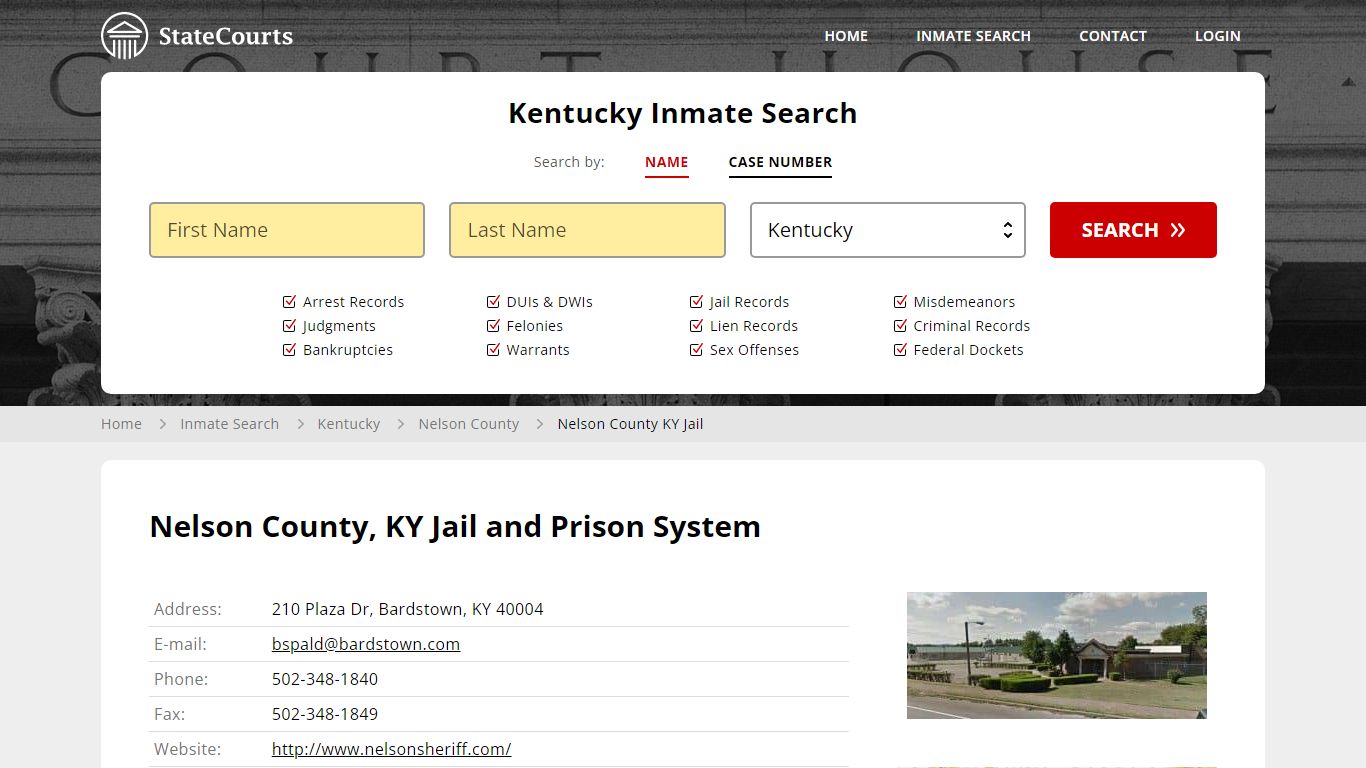 Nelson County KY Jail Inmate Records Search, Kentucky - StateCourts
